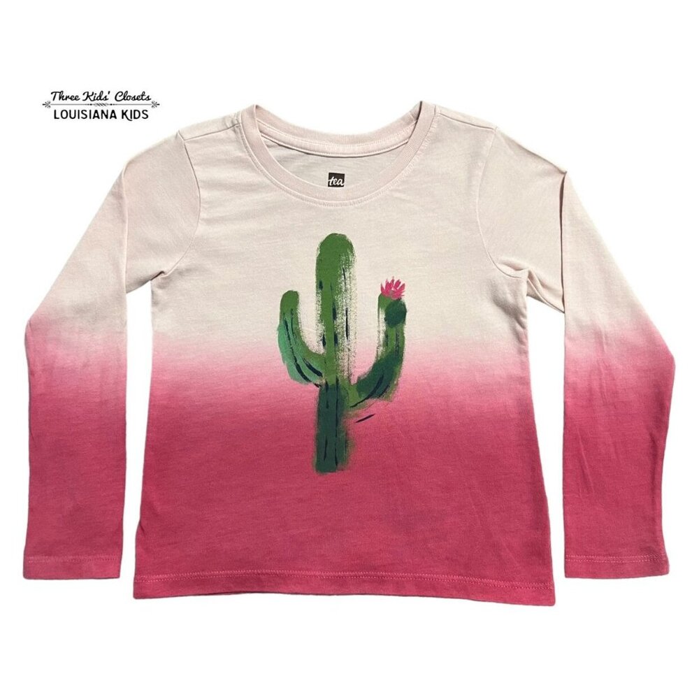 Tea Collection 4Y Pink Ombré Cactus Tee Shirt